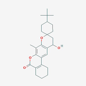 4'-tert-butyl-11-hydroxy-7-methyl-1,2,3,4,10,11-hexahydro-5H-spiro[benzo[c]pyrano[3,2-g]chromene-9,1'-cyclohexan]-5-one