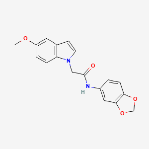 molecular formula C18H16N2O4 B11138668 N-1,3-benzodioxol-5-yl-2-(5-methoxy-1H-indol-1-yl)acetamide 