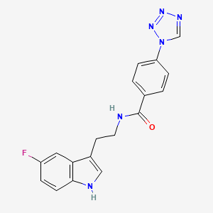 N-[2-(5-fluoro-1H-indol-3-yl)ethyl]-4-(1H-1,2,3,4-tetraazol-1-yl)benzamide