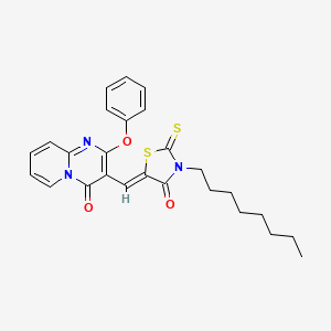 3-[(Z)-(3-octyl-4-oxo-2-thioxo-1,3-thiazolidin-5-ylidene)methyl]-2-phenoxy-4H-pyrido[1,2-a]pyrimidin-4-one