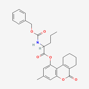 (3-methyl-6-oxo-7,8,9,10-tetrahydrobenzo[c]chromen-1-yl) 2-(phenylmethoxycarbonylamino)pentanoate