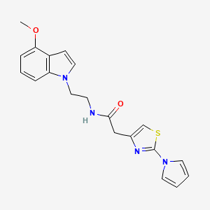 N-[2-(4-methoxy-1H-indol-1-yl)ethyl]-2-[2-(1H-pyrrol-1-yl)-1,3-thiazol-4-yl]acetamide