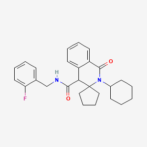 2'-Cyclohexyl-N-[(2-fluorophenyl)methyl]-1'-oxo-2',4'-dihydro-1'H-spiro[cyclopentane-1,3'-isoquinoline]-4'-carboxamide