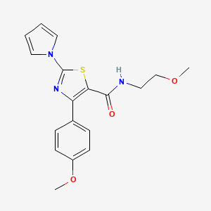 N-(2-methoxyethyl)-4-(4-methoxyphenyl)-2-(1H-pyrrol-1-yl)-1,3-thiazole-5-carboxamide