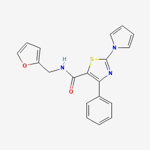 molecular formula C19H15N3O2S B11138755 N-(furan-2-ylmethyl)-4-phenyl-2-(1H-pyrrol-1-yl)-1,3-thiazole-5-carboxamide 