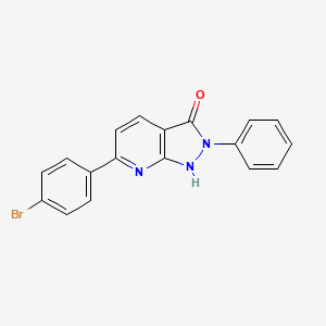 molecular formula C18H12BrN3O B11138762 6-(4-bromophenyl)-2-phenyl-1,2-dihydro-3H-pyrazolo[3,4-b]pyridin-3-one 