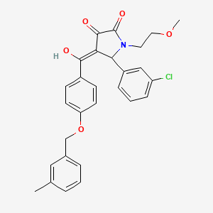 molecular formula C28H26ClNO5 B11138777 5-(3-chlorophenyl)-3-hydroxy-1-(2-methoxyethyl)-4-({4-[(3-methylbenzyl)oxy]phenyl}carbonyl)-1,5-dihydro-2H-pyrrol-2-one 