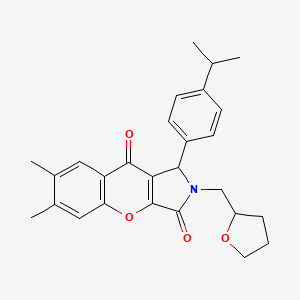 6,7-Dimethyl-1-[4-(propan-2-yl)phenyl]-2-(tetrahydrofuran-2-ylmethyl)-1,2-dihydrochromeno[2,3-c]pyrrole-3,9-dione