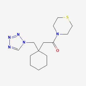 2-[1-(1H-tetrazol-1-ylmethyl)cyclohexyl]-1-(thiomorpholin-4-yl)ethanone