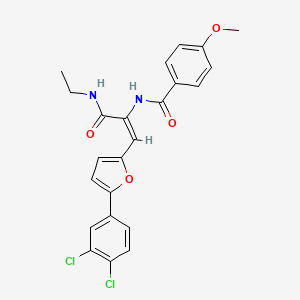 (2E)-3-[5-(3,4-dichlorophenyl)furan-2-yl]-N-ethyl-2-[(4-methoxyphenyl)formamido]prop-2-enamide