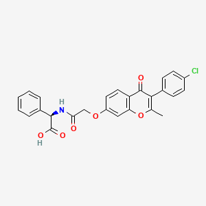 molecular formula C26H20ClNO6 B11138823 (2R)-[({[3-(4-chlorophenyl)-2-methyl-4-oxo-4H-chromen-7-yl]oxy}acetyl)amino](phenyl)ethanoic acid 