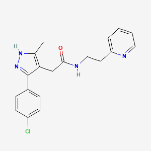 2-[5-(4-chlorophenyl)-3-methyl-1H-pyrazol-4-yl]-N-[2-(pyridin-2-yl)ethyl]acetamide