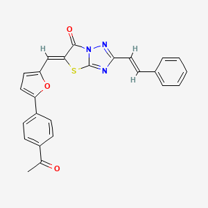 molecular formula C25H17N3O3S B11138834 (5Z)-5-{[5-(4-acetylphenyl)furan-2-yl]methylidene}-2-[(E)-2-phenylethenyl][1,3]thiazolo[3,2-b][1,2,4]triazol-6(5H)-one 