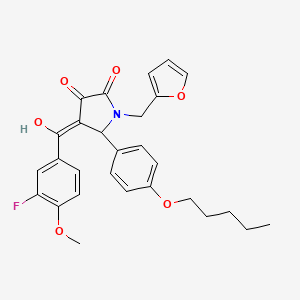 4-[(3-fluoro-4-methoxyphenyl)carbonyl]-1-(furan-2-ylmethyl)-3-hydroxy-5-[4-(pentyloxy)phenyl]-1,5-dihydro-2H-pyrrol-2-one