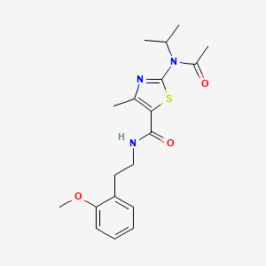 molecular formula C19H25N3O3S B11138869 2-[acetyl(propan-2-yl)amino]-N-[2-(2-methoxyphenyl)ethyl]-4-methyl-1,3-thiazole-5-carboxamide 