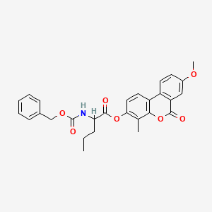 8-methoxy-4-methyl-6-oxo-6H-benzo[c]chromen-3-yl N-[(benzyloxy)carbonyl]norvalinate