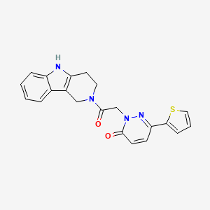 molecular formula C21H18N4O2S B11138900 2-[2-oxo-2-(1,3,4,5-tetrahydro-2H-pyrido[4,3-b]indol-2-yl)ethyl]-6-(2-thienyl)-3(2H)-pyridazinone 