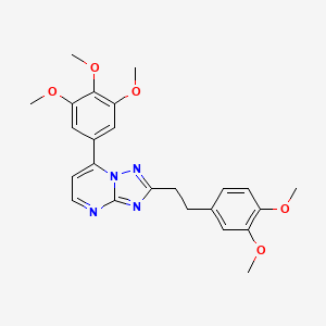 molecular formula C24H26N4O5 B11138907 2-(3,4-Dimethoxyphenethyl)-7-(3,4,5-trimethoxyphenyl)[1,2,4]triazolo[1,5-a]pyrimidine 