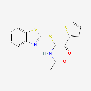 N-[1-(1,3-benzothiazol-2-ylsulfanyl)-2-oxo-2-(thiophen-2-yl)ethyl]acetamide