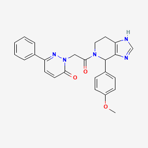 molecular formula C25H23N5O3 B11138936 2-{2-[4-(4-methoxyphenyl)-1,4,6,7-tetrahydro-5H-imidazo[4,5-c]pyridin-5-yl]-2-oxoethyl}-6-phenylpyridazin-3(2H)-one 