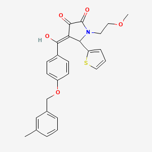 3-hydroxy-1-(2-methoxyethyl)-4-({4-[(3-methylbenzyl)oxy]phenyl}carbonyl)-5-(thiophen-2-yl)-1,5-dihydro-2H-pyrrol-2-one