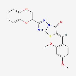 (5Z)-2-(2,3-dihydro-1,4-benzodioxin-2-yl)-5-(2,4-dimethoxybenzylidene)[1,3]thiazolo[3,2-b][1,2,4]triazol-6(5H)-one