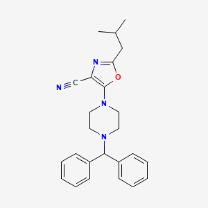 5-[4-(Diphenylmethyl)piperazin-1-yl]-2-(2-methylpropyl)-1,3-oxazole-4-carbonitrile