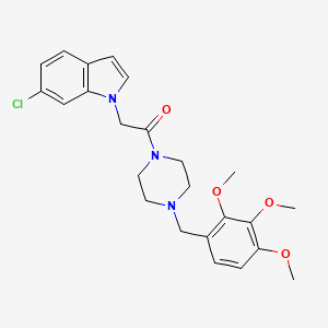 molecular formula C24H28ClN3O4 B11138977 2-(6-chloro-1H-indol-1-yl)-1-[4-(2,3,4-trimethoxybenzyl)piperazin-1-yl]ethanone 