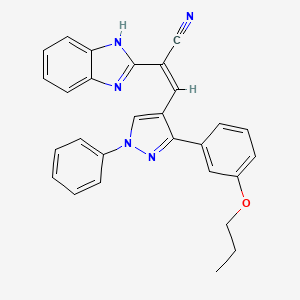 (2Z)-2-(1H-benzimidazol-2-yl)-3-[1-phenyl-3-(3-propoxyphenyl)-1H-pyrazol-4-yl]prop-2-enenitrile