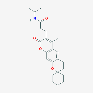 3-(6'-methyl-8'-oxo-3',4'-dihydro-8'H-spiro[cyclohexane-1,2'-pyrano[3,2-g]chromen]-7'-yl)-N-(propan-2-yl)propanamide