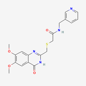 2-{[(4-hydroxy-6,7-dimethoxyquinazolin-2-yl)methyl]sulfanyl}-N-(pyridin-3-ylmethyl)acetamide