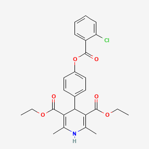 molecular formula C26H26ClNO6 B11139003 Diethyl 4-(4-{[(2-chlorophenyl)carbonyl]oxy}phenyl)-2,6-dimethyl-1,4-dihydropyridine-3,5-dicarboxylate 