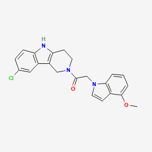 molecular formula C22H20ClN3O2 B11139012 1-(8-chloro-1,3,4,5-tetrahydro-2H-pyrido[4,3-b]indol-2-yl)-2-(4-methoxy-1H-indol-1-yl)ethanone 