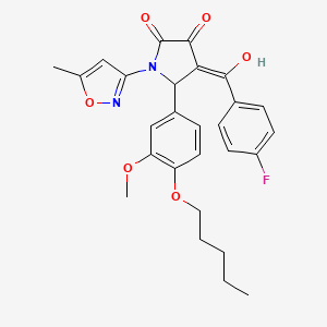 4-[(4-fluorophenyl)carbonyl]-3-hydroxy-5-[3-methoxy-4-(pentyloxy)phenyl]-1-(5-methyl-1,2-oxazol-3-yl)-1,5-dihydro-2H-pyrrol-2-one