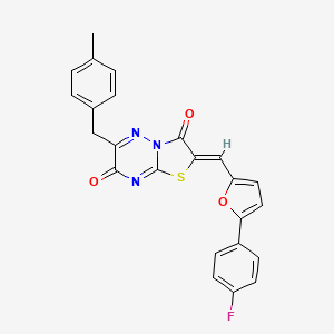 (2Z)-2-{[5-(4-fluorophenyl)furan-2-yl]methylidene}-6-(4-methylbenzyl)-7H-[1,3]thiazolo[3,2-b][1,2,4]triazine-3,7(2H)-dione