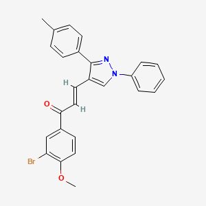 (2E)-1-(3-bromo-4-methoxyphenyl)-3-[3-(4-methylphenyl)-1-phenyl-1H-pyrazol-4-yl]prop-2-en-1-one