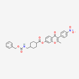 2-methyl-3-(4-nitrophenyl)-4-oxo-4H-chromen-7-yl trans-4-({[(benzyloxy)carbonyl]amino}methyl)cyclohexanecarboxylate