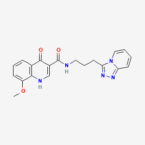 4-hydroxy-8-methoxy-N-[3-([1,2,4]triazolo[4,3-a]pyridin-3-yl)propyl]quinoline-3-carboxamide