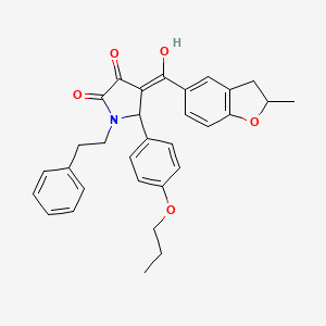 3-hydroxy-4-[(2-methyl-2,3-dihydro-1-benzofuran-5-yl)carbonyl]-1-(2-phenylethyl)-5-(4-propoxyphenyl)-1,5-dihydro-2H-pyrrol-2-one