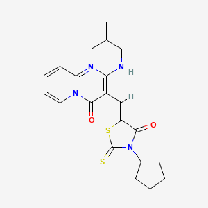 3-[(Z)-(3-cyclopentyl-4-oxo-2-thioxo-1,3-thiazolidin-5-ylidene)methyl]-9-methyl-2-[(2-methylpropyl)amino]-4H-pyrido[1,2-a]pyrimidin-4-one