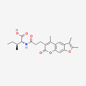 molecular formula C23H27NO6 B11139124 N-[3-(2,3,5-trimethyl-7-oxo-7H-furo[3,2-g]chromen-6-yl)propanoyl]-D-isoleucine 