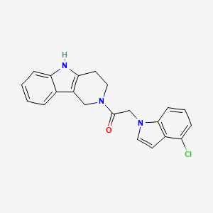 2-(4-chloro-1H-indol-1-yl)-1-(1,3,4,5-tetrahydro-2H-pyrido[4,3-b]indol-2-yl)ethanone