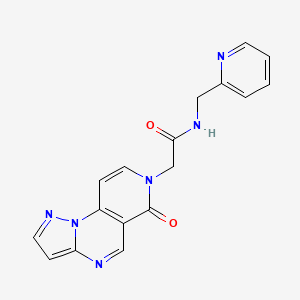 molecular formula C17H14N6O2 B11139140 2-[6-oxopyrazolo[1,5-a]pyrido[3,4-e]pyrimidin-7(6H)-yl]-N-(2-pyridylmethyl)acetamide 