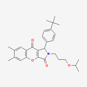 molecular formula C29H35NO4 B11139163 1-(4-Tert-butylphenyl)-6,7-dimethyl-2-[3-(propan-2-yloxy)propyl]-1,2-dihydrochromeno[2,3-c]pyrrole-3,9-dione 