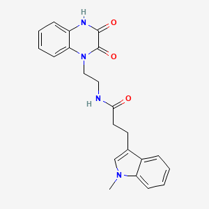 molecular formula C22H22N4O3 B11139176 N-[2-(2,3-dioxo-3,4-dihydroquinoxalin-1(2H)-yl)ethyl]-3-(1-methyl-1H-indol-3-yl)propanamide 