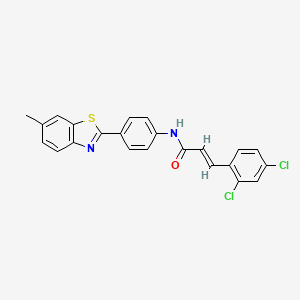 (2E)-3-(2,4-dichlorophenyl)-N-[4-(6-methyl-1,3-benzothiazol-2-yl)phenyl]prop-2-enamide