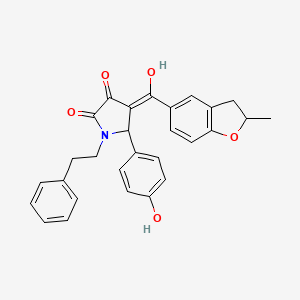 3-hydroxy-5-(4-hydroxyphenyl)-4-[(2-methyl-2,3-dihydro-1-benzofuran-5-yl)carbonyl]-1-(2-phenylethyl)-1,5-dihydro-2H-pyrrol-2-one