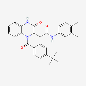 molecular formula C29H31N3O3 B11139216 2-{1-[(4-tert-butylphenyl)carbonyl]-3-oxo-1,2,3,4-tetrahydroquinoxalin-2-yl}-N-(3,4-dimethylphenyl)acetamide 