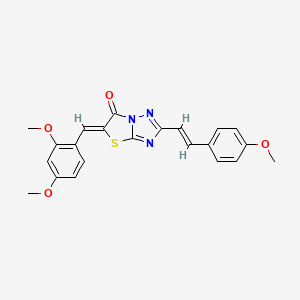 molecular formula C22H19N3O4S B11139225 (5Z)-5-(2,4-dimethoxybenzylidene)-2-[(E)-2-(4-methoxyphenyl)ethenyl][1,3]thiazolo[3,2-b][1,2,4]triazol-6(5H)-one 