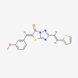 molecular formula C18H13N3O2S2 B11139229 (5Z)-5-(3-methoxybenzylidene)-2-[(E)-2-(thiophen-2-yl)ethenyl][1,3]thiazolo[3,2-b][1,2,4]triazol-6(5H)-one 